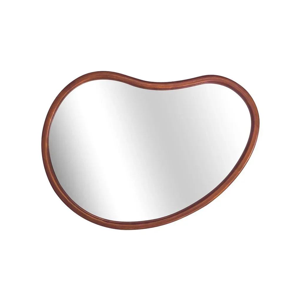Espejo redondo madera abeto natural 65 cm Jacob entrada dormitorio decoración pared
