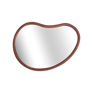 Espejo redondo madera abeto natural 65 cm Jacob entrada dormitorio decoración pared