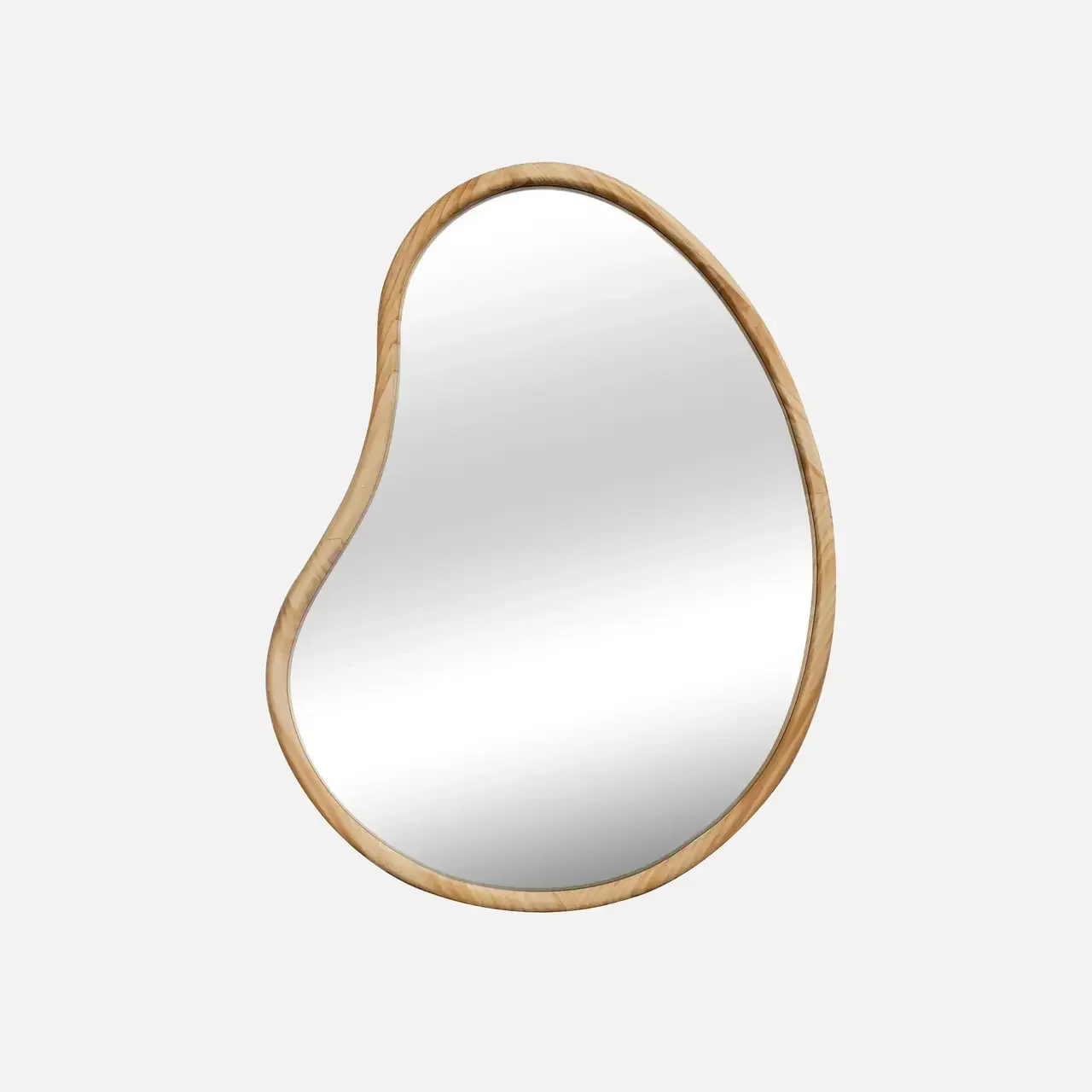 Espejo redondo madera abeto natural Ø65 cm Jacob entrada dormitorio