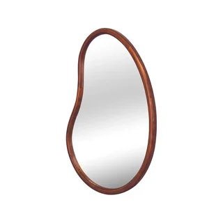 Espejo redondo madera abeto natural 65 cm Jacob entrada dormitorio decoración pared