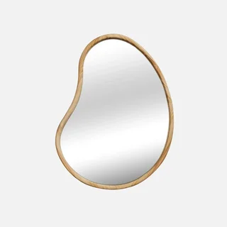 Espejo redondo madera abeto natural 95 cm marco Jacob entrada dormitorio