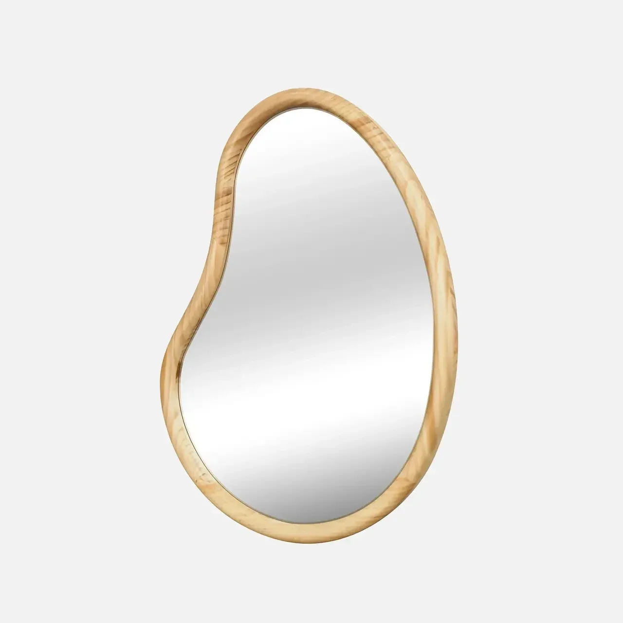 Espejo redondo madera abeto natural 95 cm marco Jacob entrada dormitorio