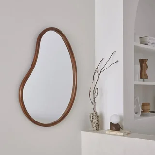 Espejo redondo madera abeto natural 95 cm Jacob entrada dormitorio baño