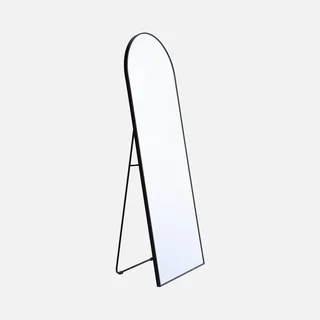 Miroir sur pied aluminium noir mat rectangulaire arche design moderne