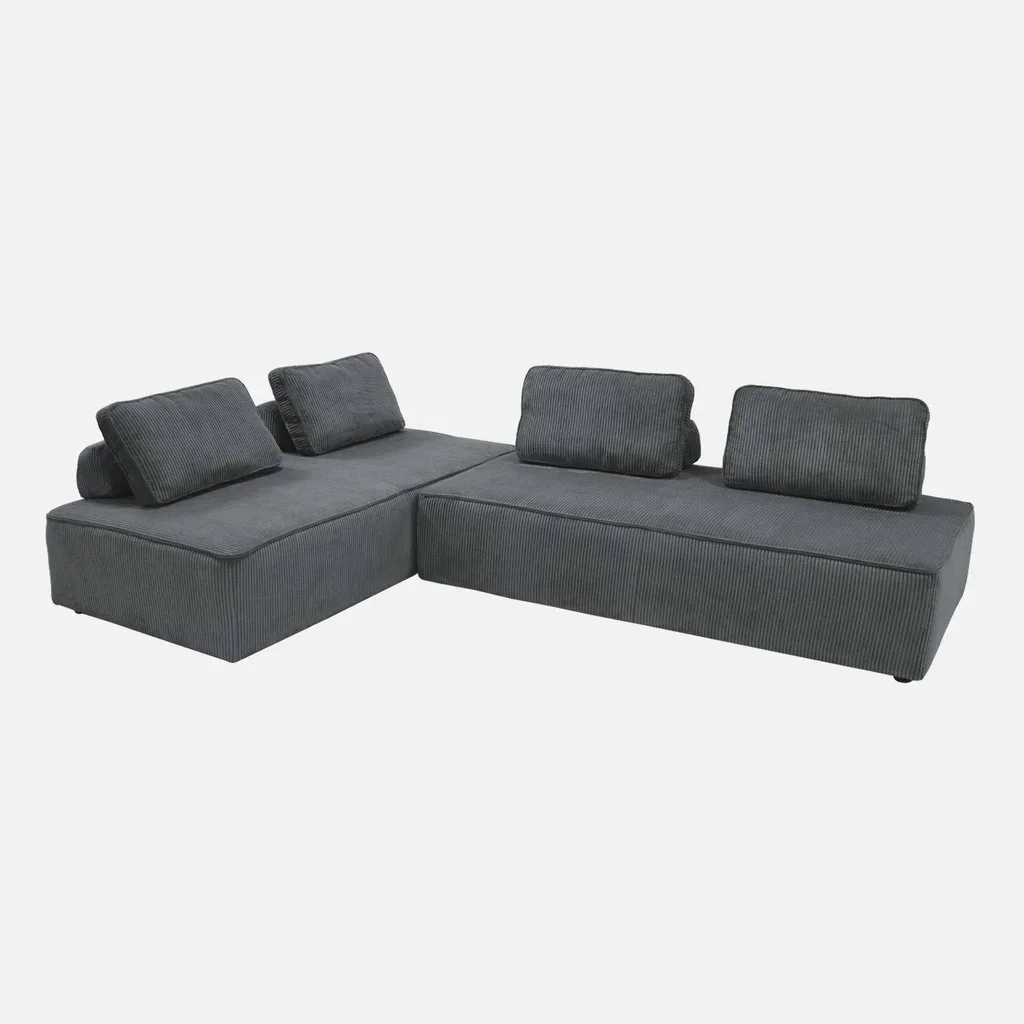 Module canapé 2 places velours côtelé chauffeuse modulable salon