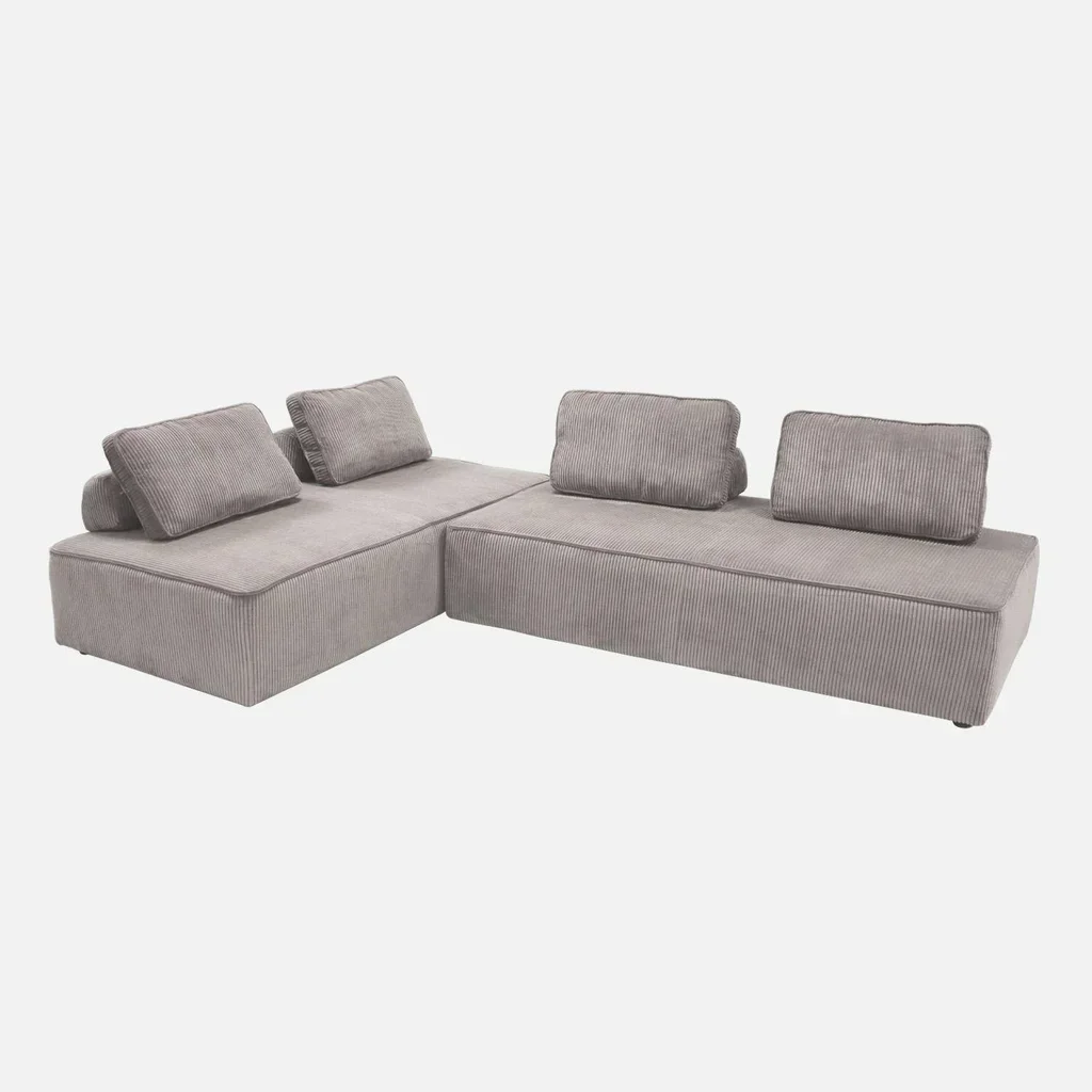 Module chauffeuse 2 places velours côtelé modulable lot de 2