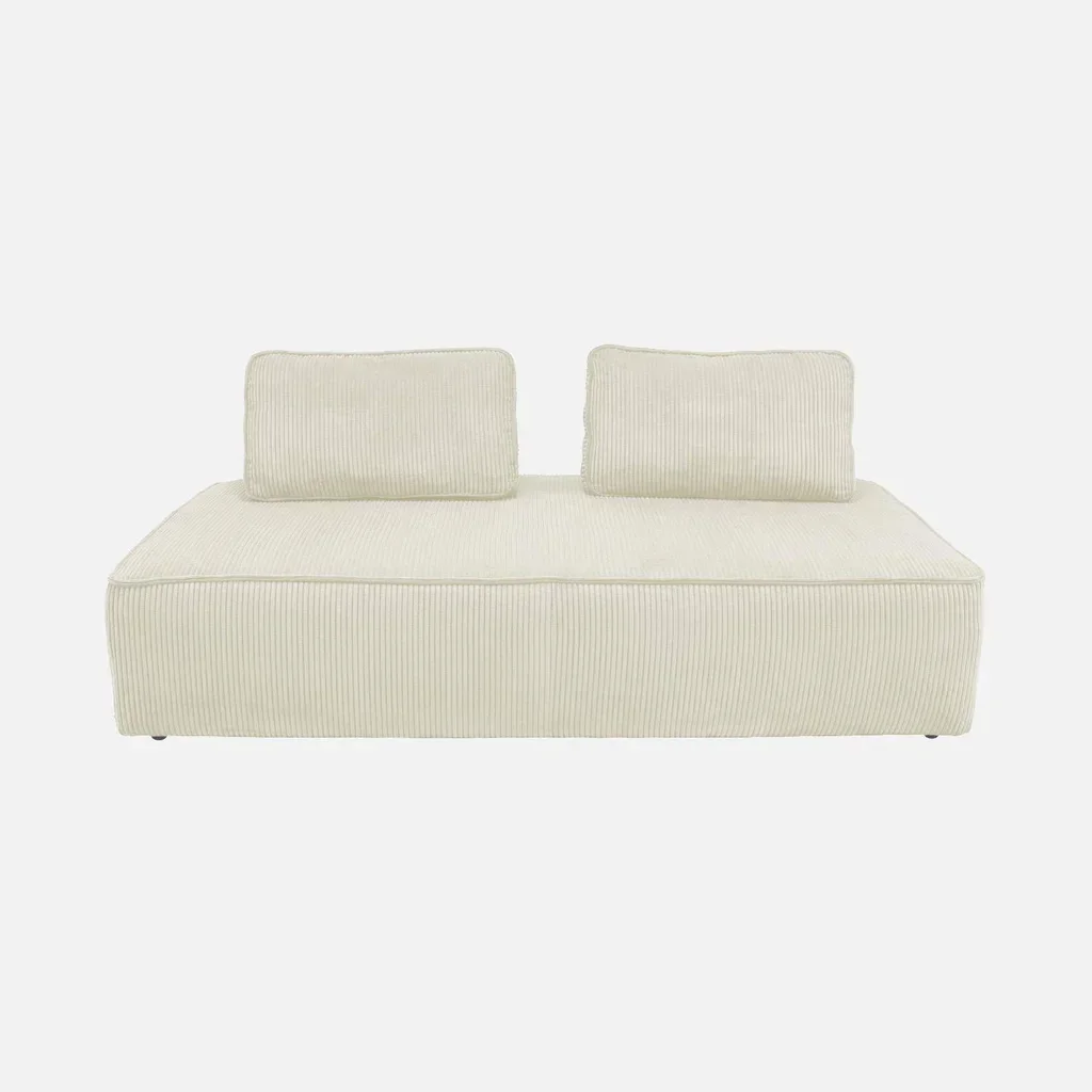 Chauffeuse 2 places velours côtelé modulable - Lot de 2