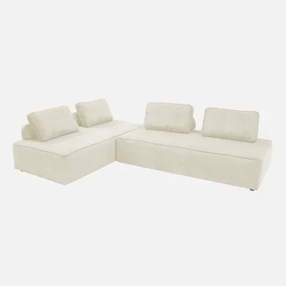 Chauffeuse 2 places velours côtelé modulable - Lot de 2