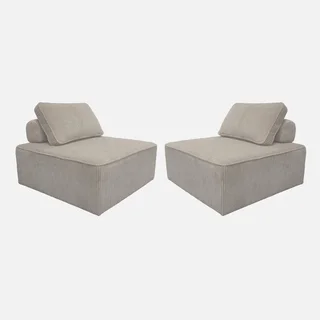 Module chauffant velours côtelé canapé d'angle - Lot 2 chauffeuses Lao