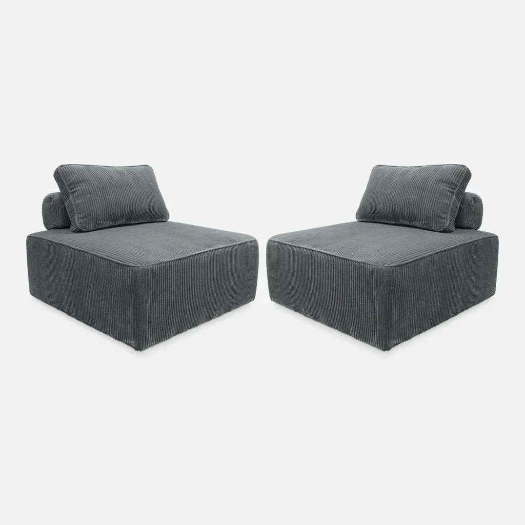 Module chauffant velours côtelé canapé d'angle lot 2