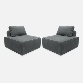 Module chauffant velours côtelé canapé d'angle lot 2