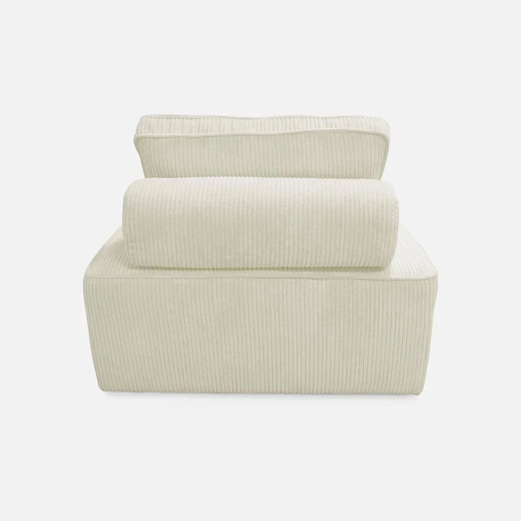 Module chauffant velours côtelé pour canapé d'angle - Lot de 2 chauffeuses modulables
