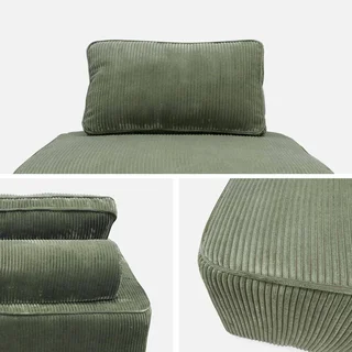 Module chauffant canapé angle velours côtelé lot 2 chauffeuses Lao