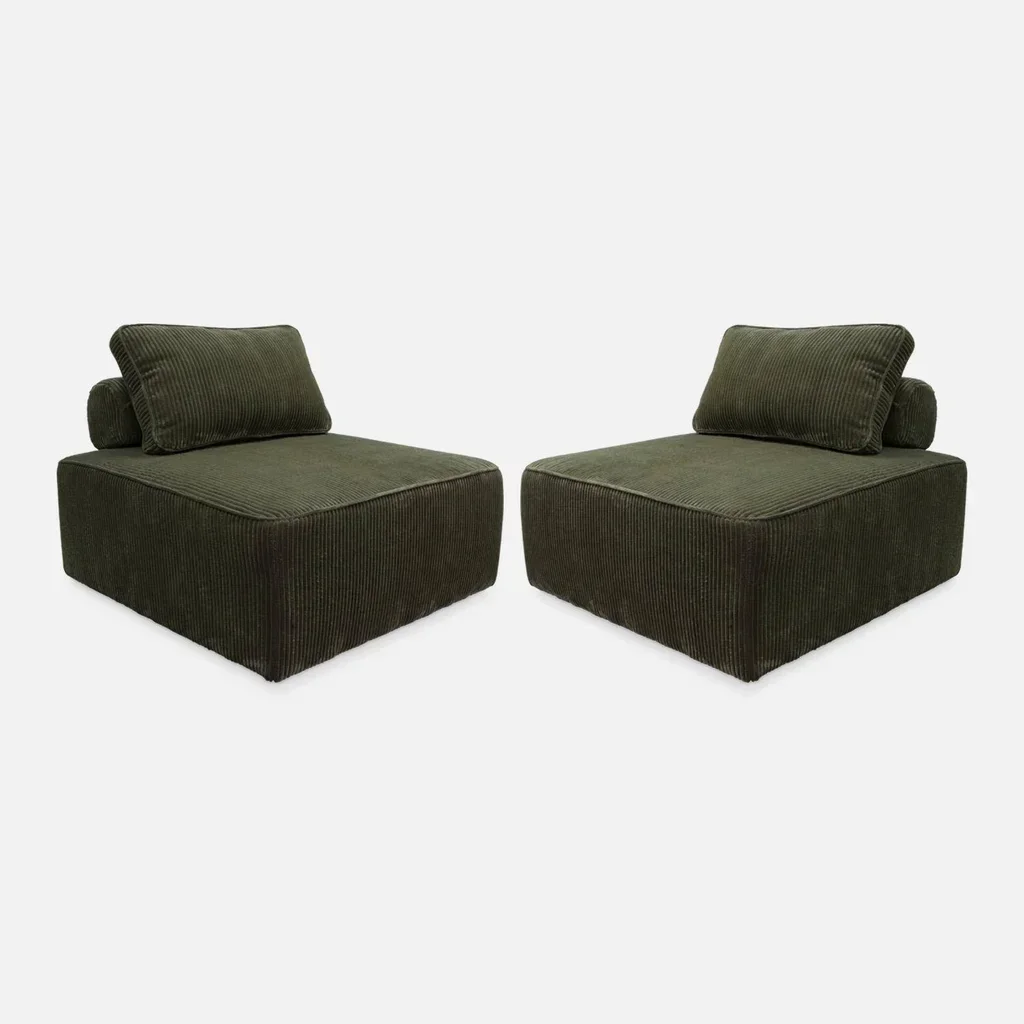 Module chauffant velours côtelé canapé d'angle lot 2