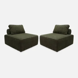 Module chauffant velours côtelé canapé d'angle lot 2