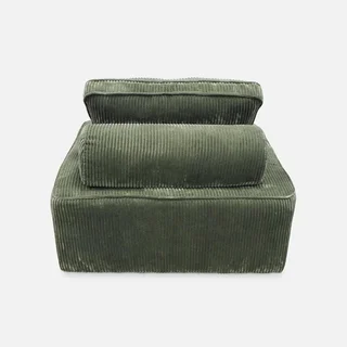 Module chauffant canapé angle velours côtelé lot 2 chauffeuses Lao
