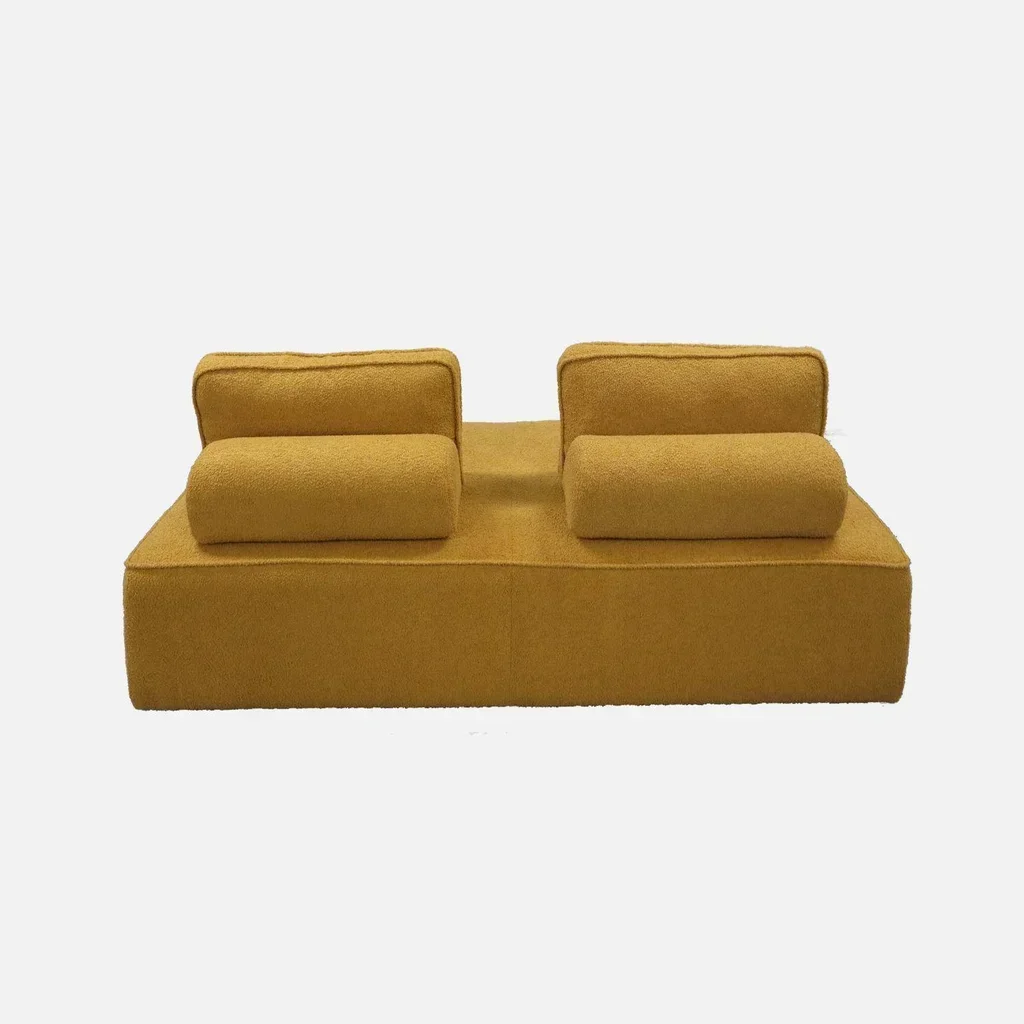 Module chauffeuse 2 places bouclette canapé composable - Lot de 2
