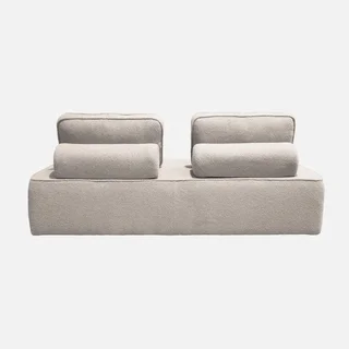 Module chauffeuse 2 places bouclette vintage Bao - Lot de 2 chauffeuses modulaires pour salon
