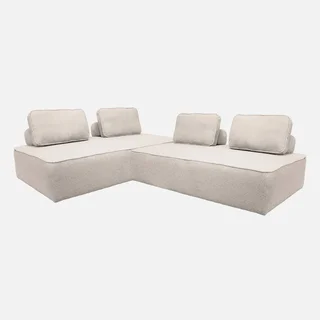 Module chauffeuse 2 places bouclette vintage Bao - Lot de 2 chauffeuses modulaires pour salon