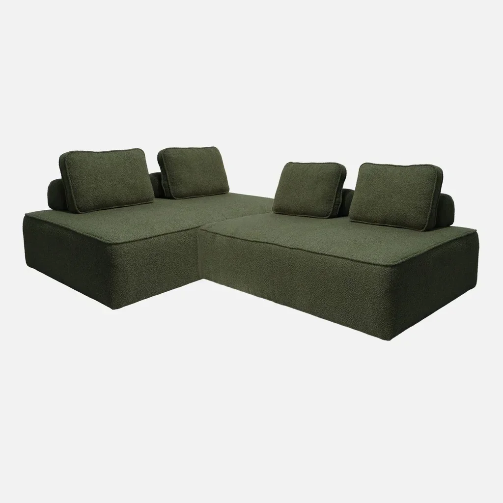 Module chauffeuse 2 places bouclette Bao - Lot de 2 chauffeuses modulaires vintage