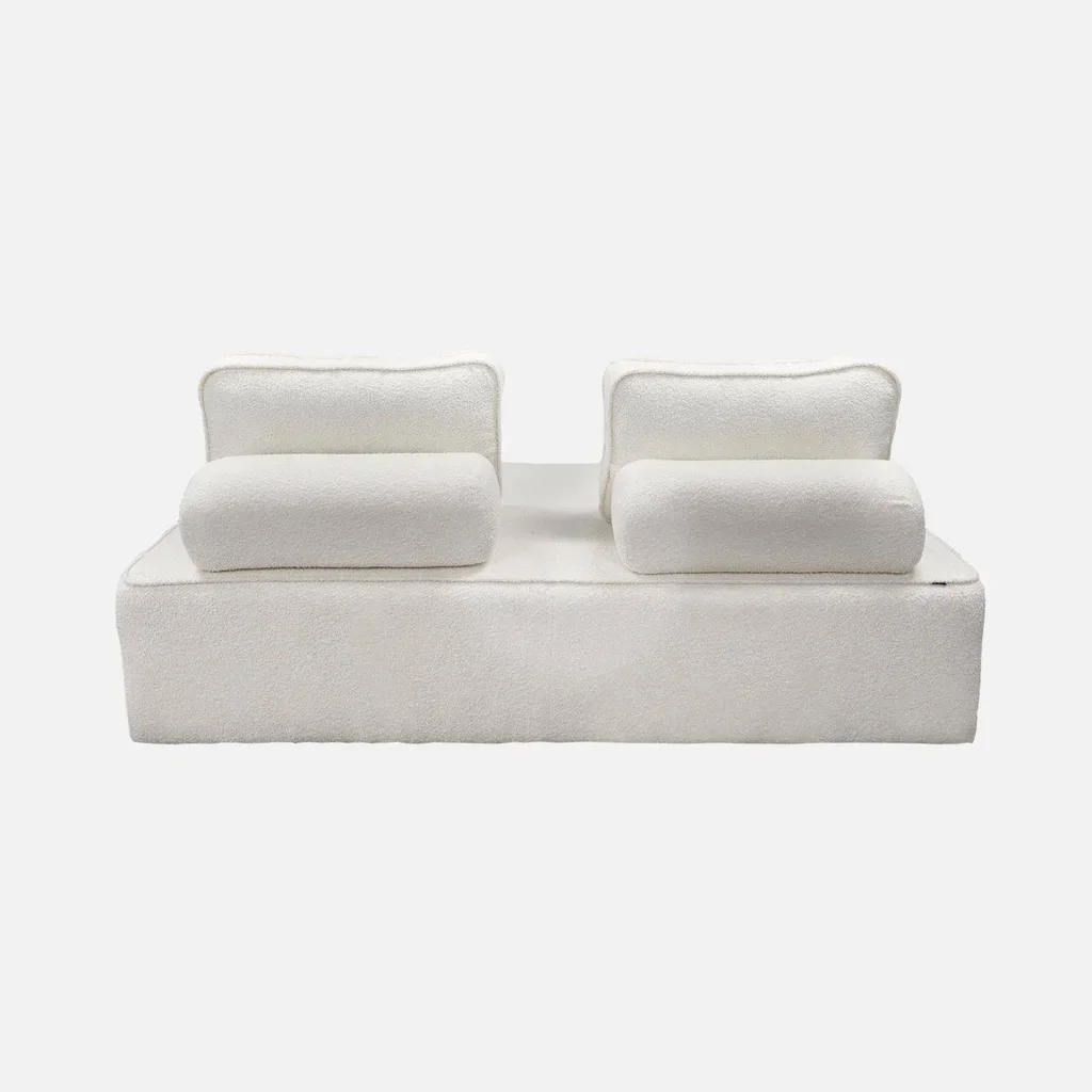 Module chauffeuse 2 places bouclette canapé modulaire Bao vintage lot de 2