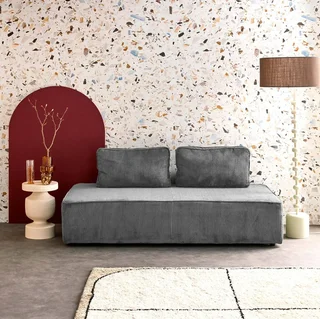 2-Seater Vintage Green Corduroy Modular Loveseat Sofa Lao 180cm