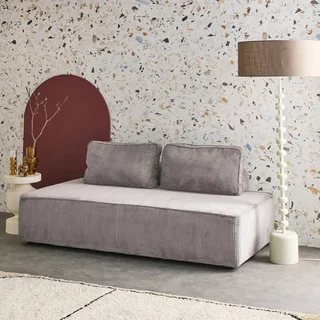 2-Seater Velvet Corduroy Green Modular Vintage Loveseat Sofa Lao