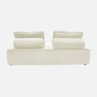 2-Seater Vintage Green Corduroy Velvet Modular Loveseat Sofa - Retro Mid Century Modern Accent Chair