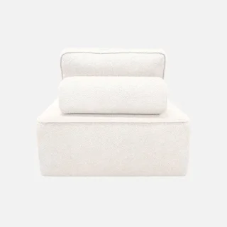 Module chauffeuse 1 place tissu bouclette crème lot de 3