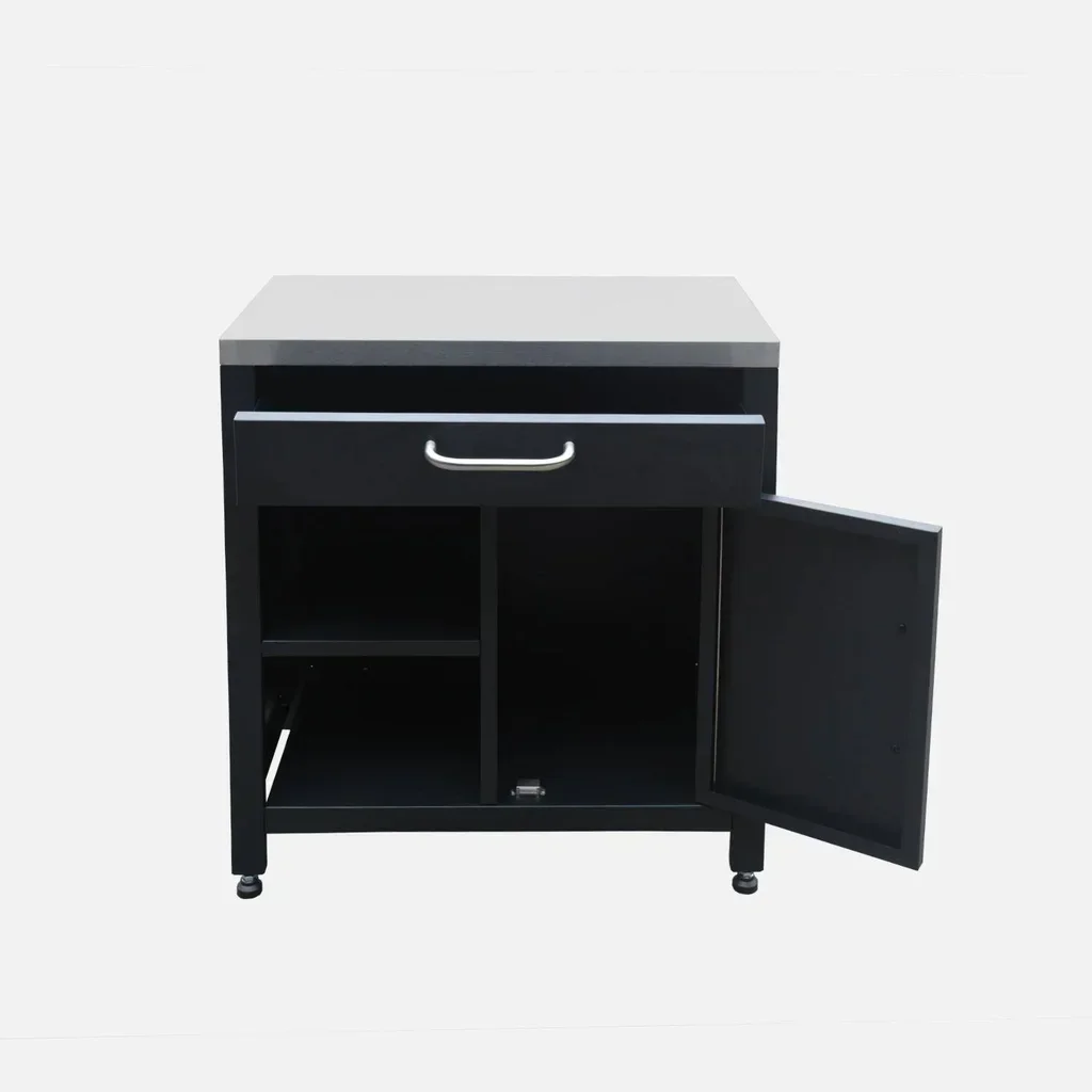 Modulo cucina esterno acciaio 80 cm cassetto armadio nero inox