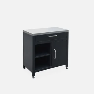 Modulo cucina esterno acciaio 80 cm cassetto armadio nero inox