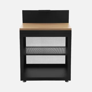 Outdoor kitchen module 80 cm steel wood finish with shelf Milos