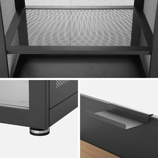 Outdoor kitchen module 80 cm steel wood finish with shelf Milos