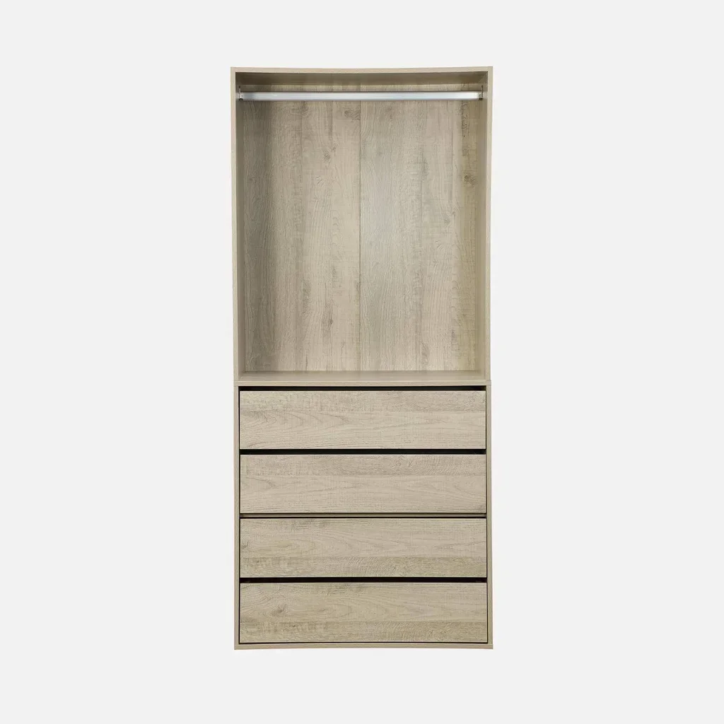 Module dressing bois 4 tiroirs 1 penderie Modulo