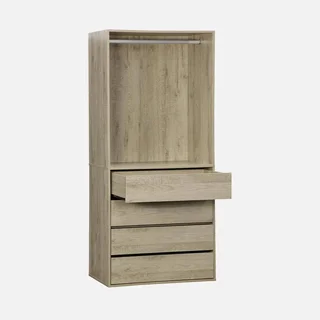 Module dressing bois 4 tiroirs 1 penderie Modulo