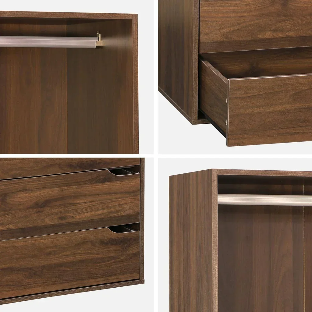 Module dressing bois 4 tiroirs 1 penderie Modulo