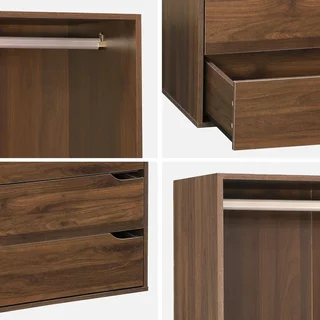 Module dressing bois 4 tiroirs 1 penderie Modulo