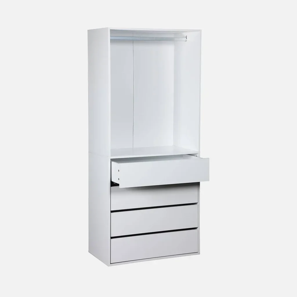 Module dressing bois 4 tiroirs penderie intégrée Modulo