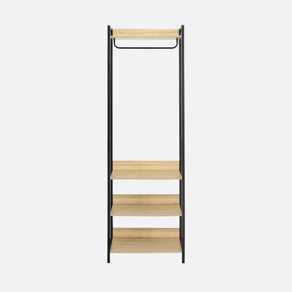 Module dressing bois métal penderie 3 étagères Clever