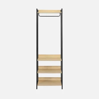 Module dressing bois métal penderie 3 étagères Clever