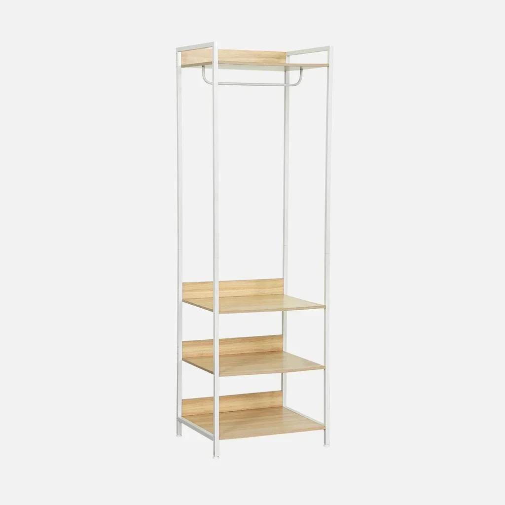 Module dressing bois métal penderie 3 étagères Clever