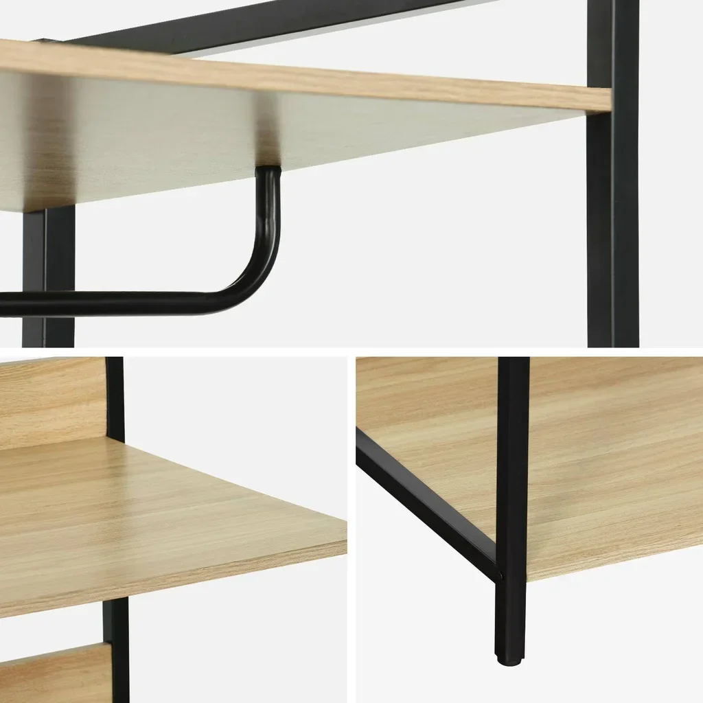 Module dressing bois métal penderie 3 étagères Clever