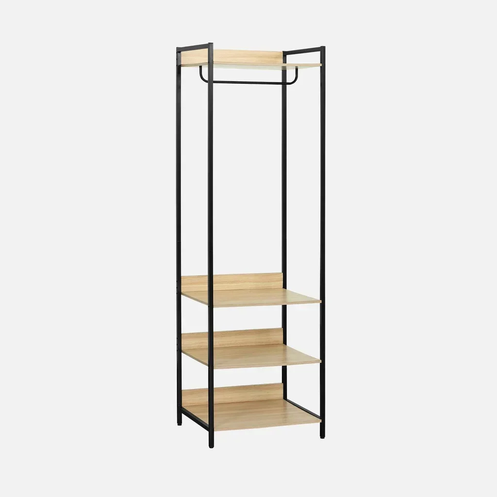 Module dressing bois métal penderie 3 étagères Clever