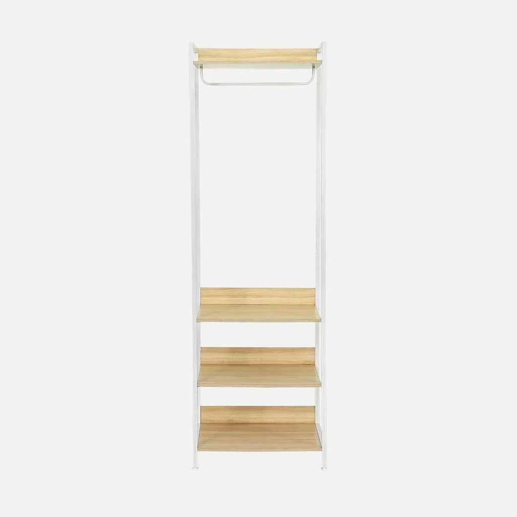 Module dressing bois métal penderie 3 étagères Clever