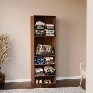 Module dressing décor bois 5 étagères Modulo - Rangement naturel chambre