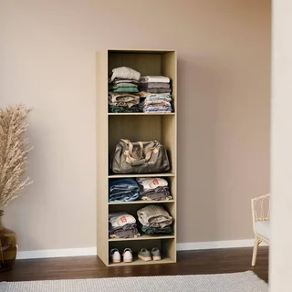 Module dressing bois 5 étagères Modulo finition naturelle