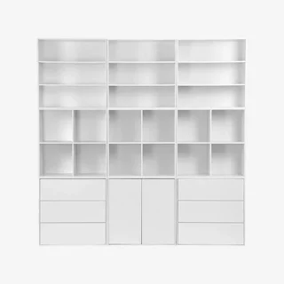 Módulo de arrumação 2 prateleiras madeira Kompo modular branco