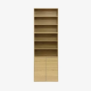 Módulo Armazenamento 2 Prateleiras Madeira Kompo Branco Estante Modular