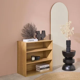 Módulo Armazenamento 2 Prateleiras Madeira Kompo Branco Estante Modular