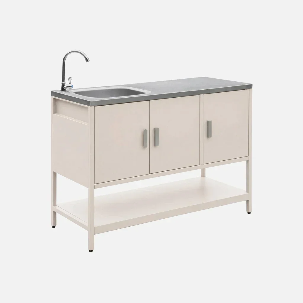 Outdoor-Küche Edelstahl 120 cm mit Spüle und Stauraum Naxos